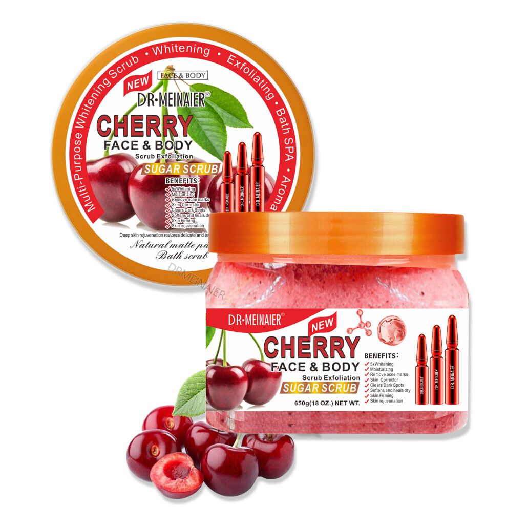 Skesrjtop Cream (Cherry) Ice Arbutin Frosted Sugar Blackening Exfoliating Chicken Skin Bath Salt Bath Salt Coffee Scrub 650G