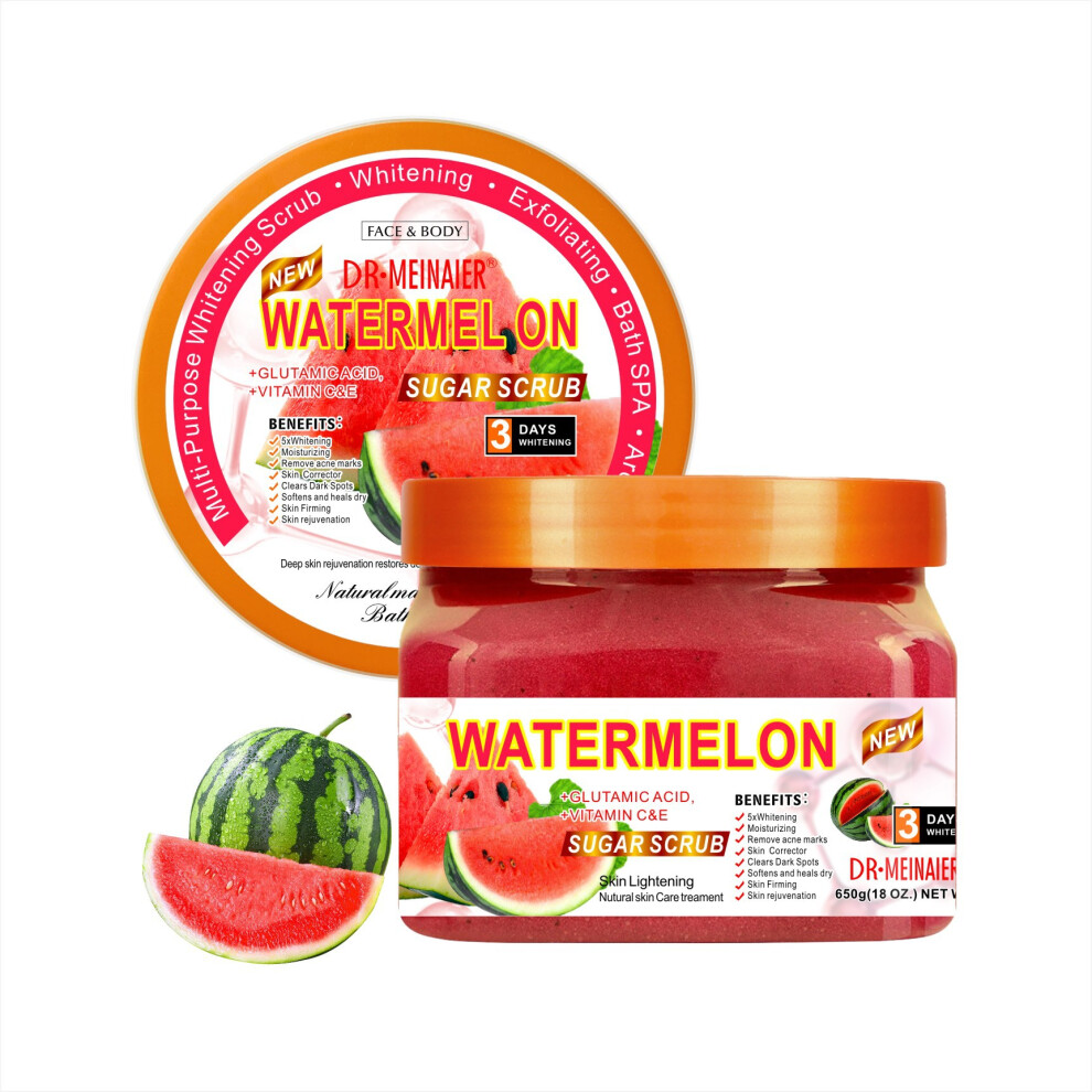 Skesrjtop Cream (Watermelon) Ice Arbutin Frosted Sugar Blackening Exfoliating Chicken Skin Bath Salt Bath Salt Coffee Scrub 650G