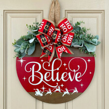 (J (Red Billyf)) New product Halloween Christmas Jesus White Ghost BOO Door Sign Decoration Brand Wooden Crafts Pendant