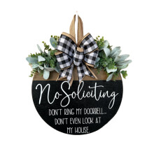 (No solicitation) New fun front door welcome sign wreath door decoration