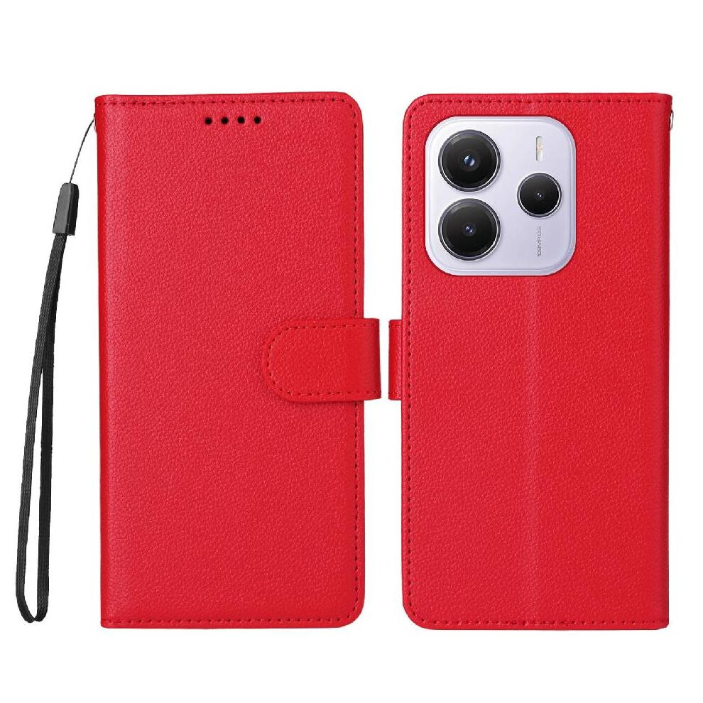 (Red) Flip Case For Xiaomi Mi Note 14 4G Wallet Magnetic Car Mount Wireless Charging Crad Slot Red 764563594207