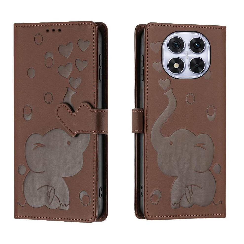 (Brown) Flip Case For Xiaomi Redmi Note 14 Pro 4G Three Card Slots Kickstand Premium Leather Brown 764563594139