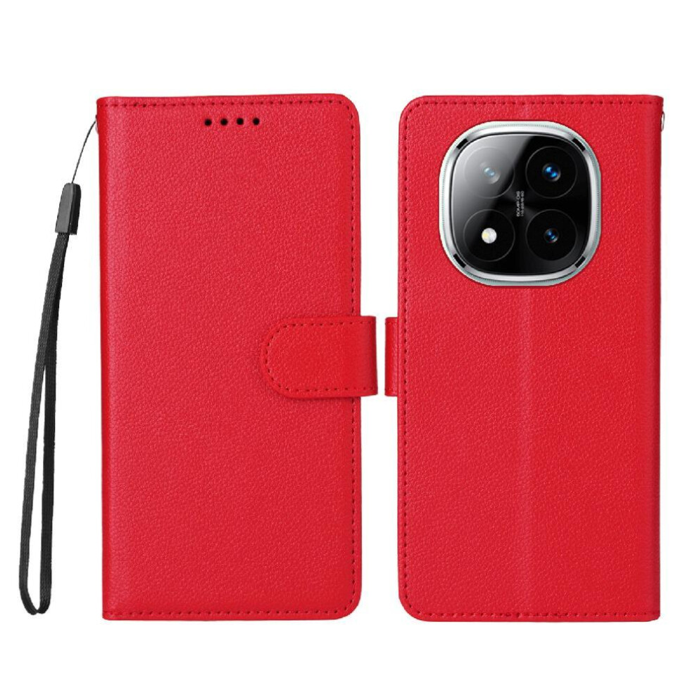 (Red) Flip Case For Xiaomi Mi Note 14 Pro Plus 5G Crad Slot Wallet Wireless Charging Magnetic Car Mount Red 764563594351