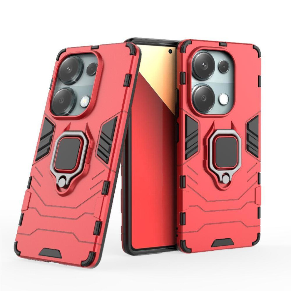 (Red) Case For Xiaomi Mi Note 14S Military Drop Protection 360Rotating Ring Kickstand Shockproof Cover Red 764563595150