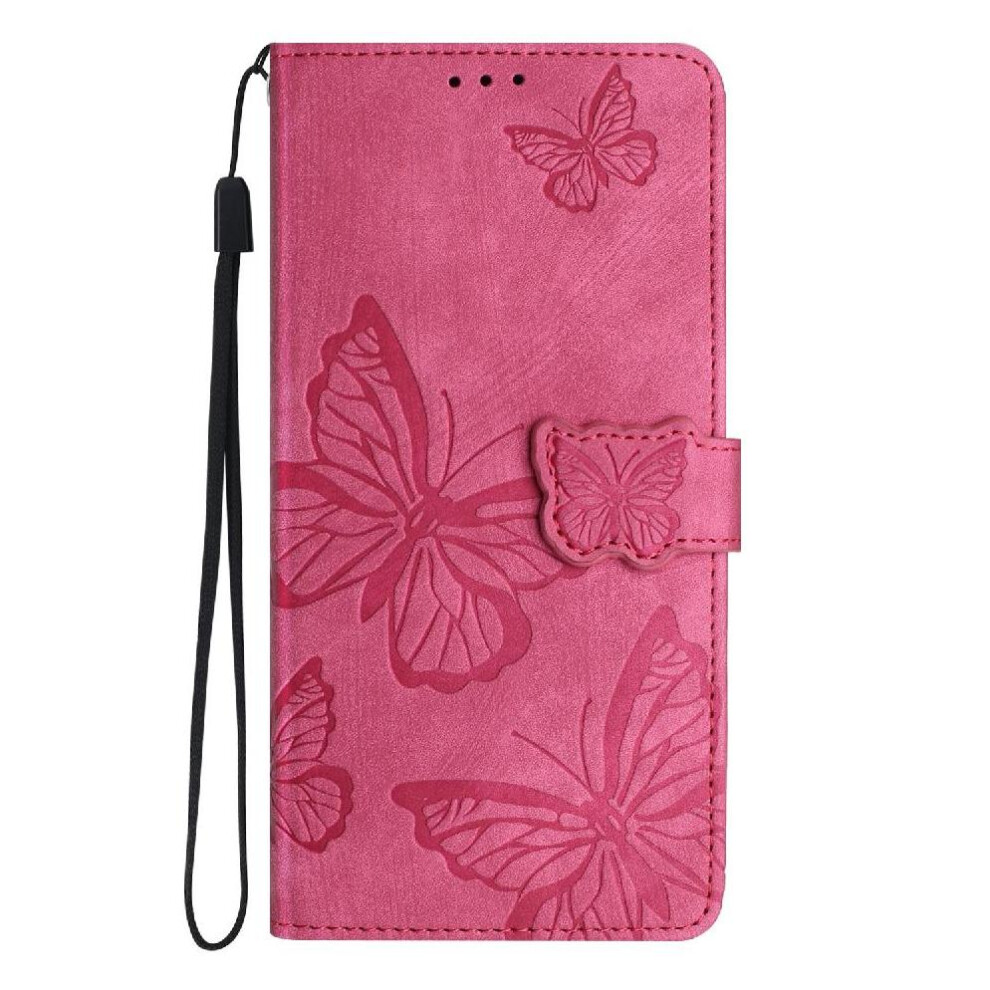 (Red) Flip Case For Xiaomi Mi Note 14 Pro 4G Butterfly Wallet Pu Leather Magnetic Closure Card Slots Holder Red 764563595020
