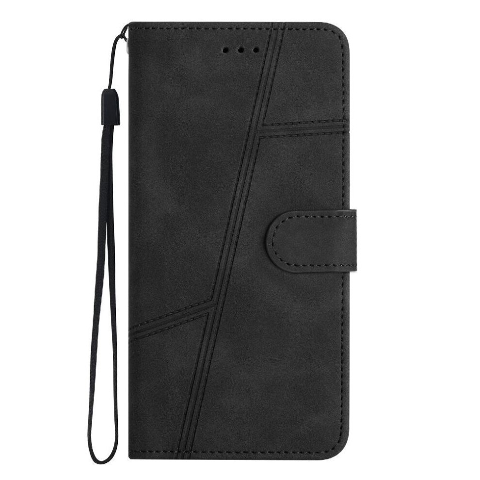 Photos - Case Flip for Xiaomi Redmi Note 14 Pro 4g Wrist Strap Flip Folio Card Slots Holder Magnetic Wallet Pu Leather Full P(Black)