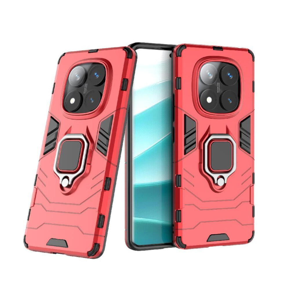 (Red) Case For Xiaomi Mi Note 14 Pro 4G Shockproof Cover Kickstand 360Rotating Ring Military Drop Protection Red 764563595242