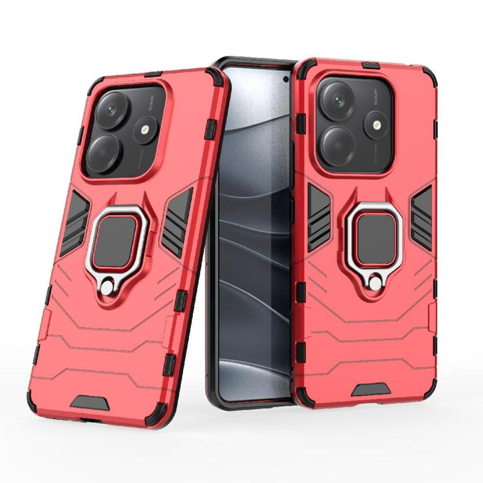 (Red) Case For Xiaomi Mi Note 14 5G 360Rotating Ring Military Drop Protection Shockproof Cover Kickstand Red 764563595181