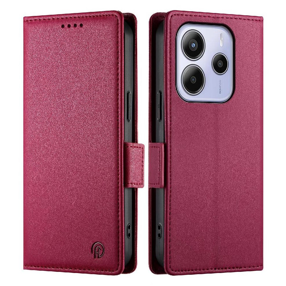 (Red) Flip Case For Xiaomi Mi Note 14 4G Wallet Card Slots Flip Daily Use Business Red 764563595396