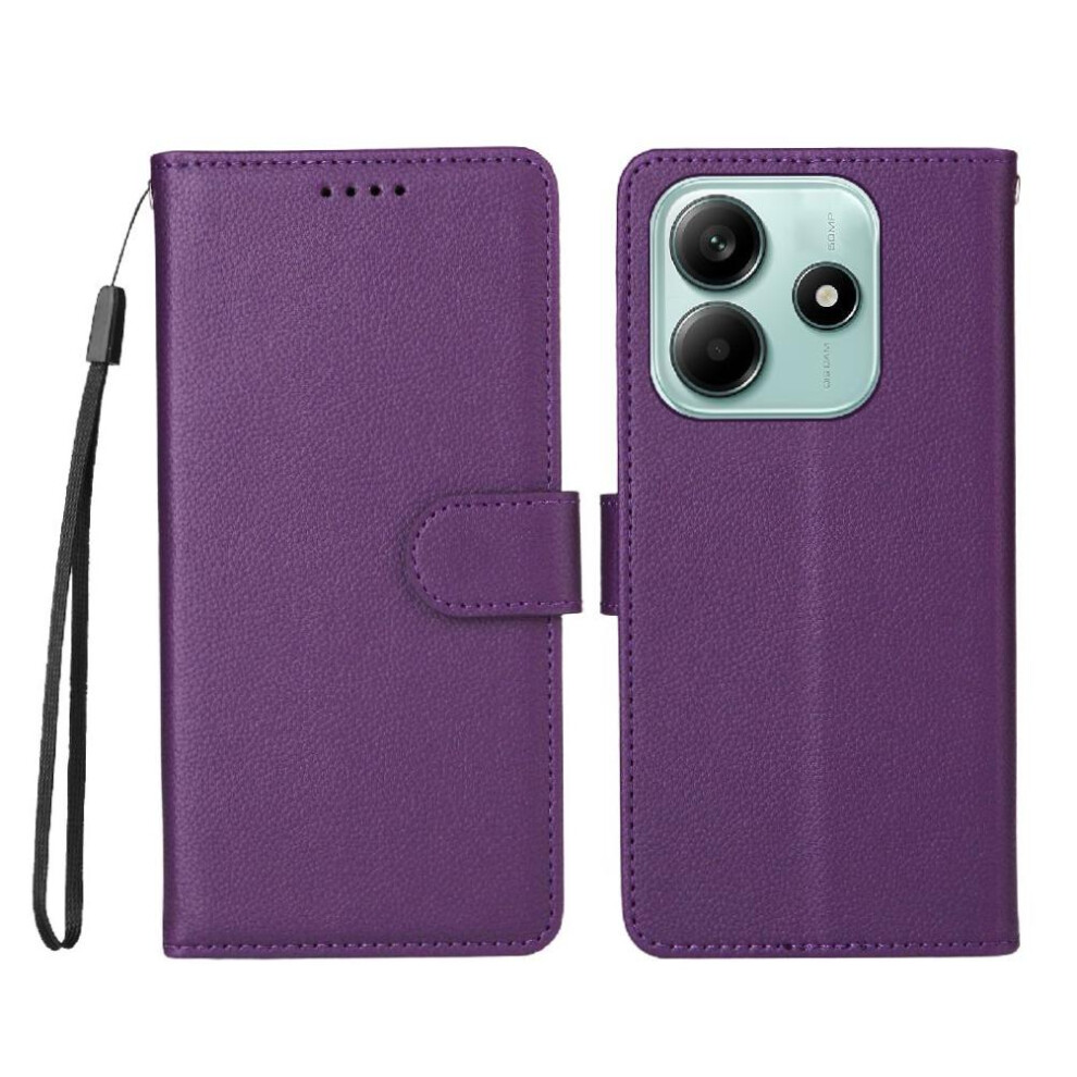 (Purple) Flip Case For Xiaomi Redmi Note 14 5G Wallet Crad Slot Magnetic Car Mount Wireless Charging Purple 764563594238