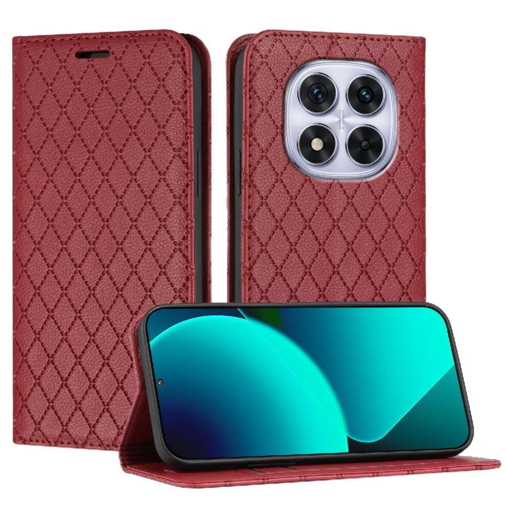 (Red) Case For Xiaomi Mi Note 14 Pro 5G Card Slots Holder Wallet Magnetic Shell Business Flip Red 764563596027