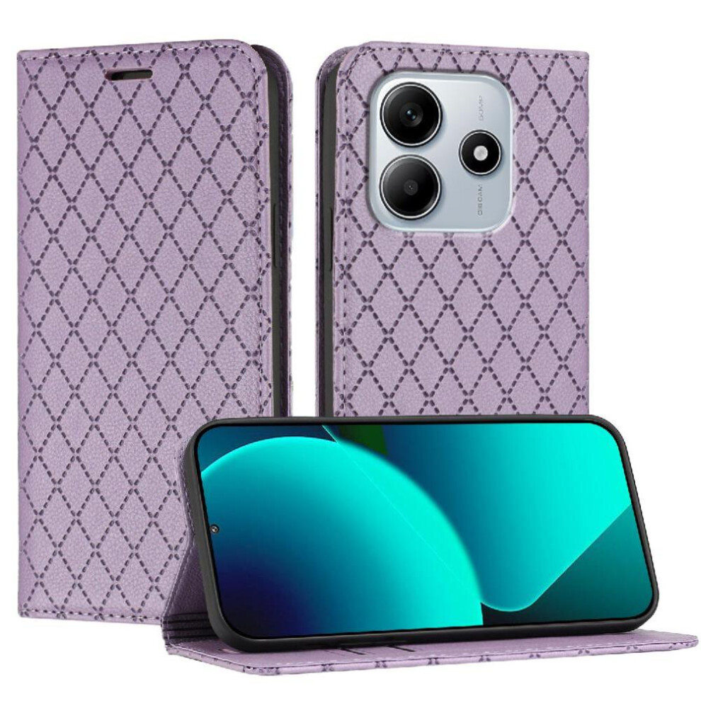 (Purple) Case For Xiaomi Redmi Note 14 5G Card Slots Holder Magnetic Shell Wallet Business Flip Purple 764563596119