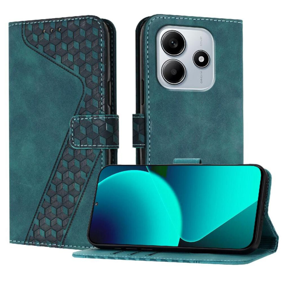 (Green) Phone Case For Xiaomi Redmi Note 14 5G Card Slots Cover Wallet Magnetic Kickstand Flip Folio Green 764563596591