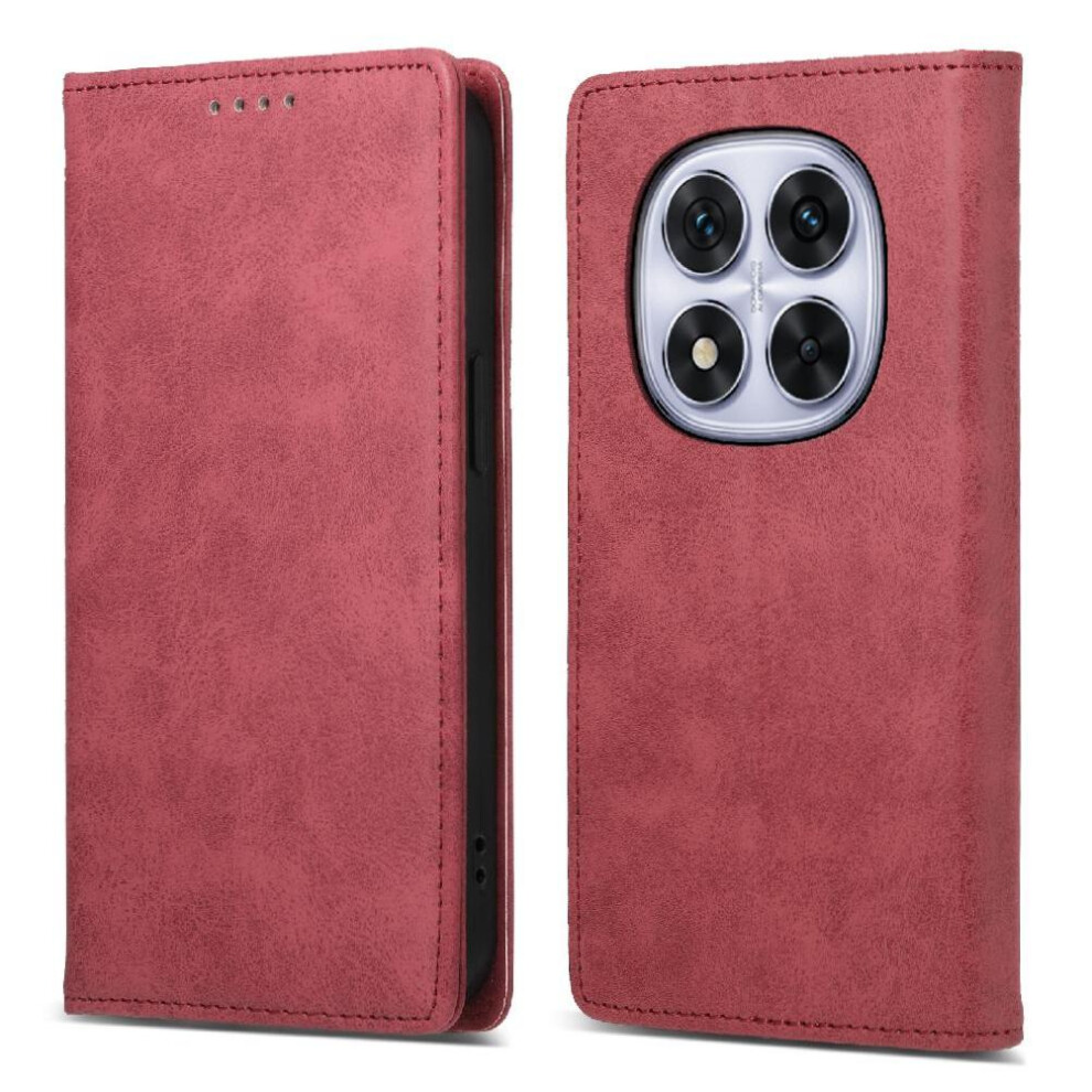 (Red) Flip Case For Xiaomi Mi Note 14 Pro 4G Kickstand Tpu Card Slot Shockproof Business Casual Red 764563597369