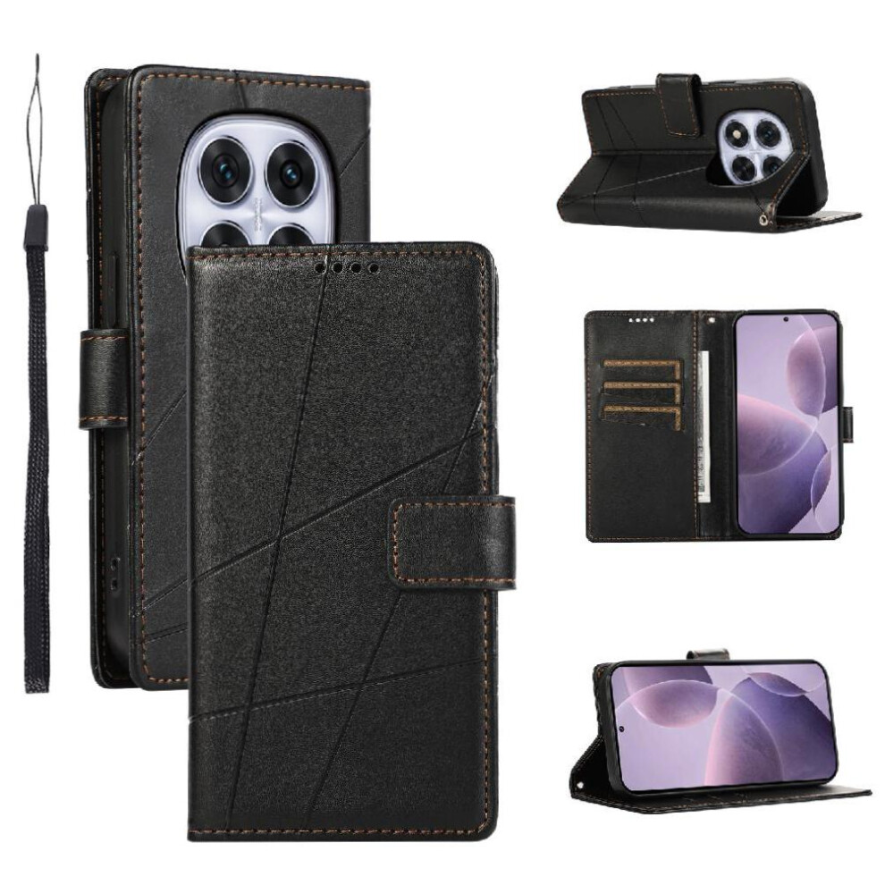 (Black) Case For Xiaomi Redmi Note 14 Pro 4G Three Card Slots Kickstand Shockproof Shock Absorbing Black 764563598076