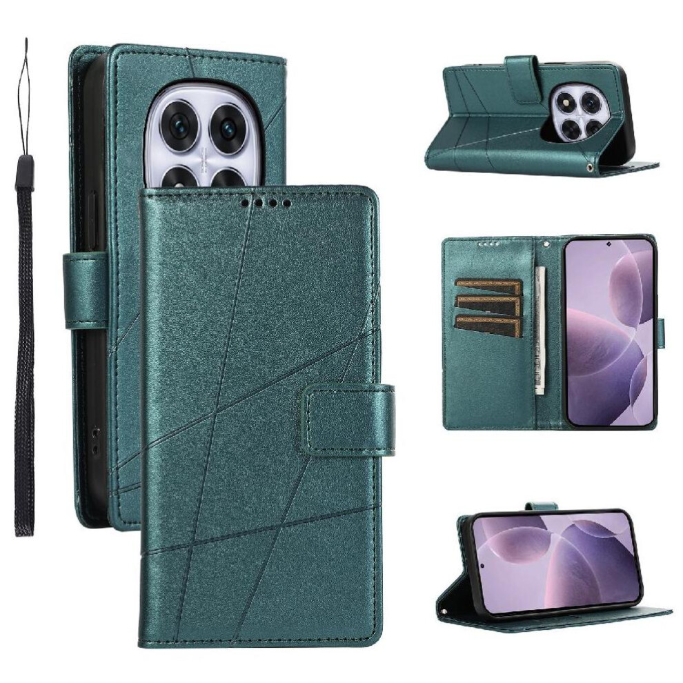 (Green) Case For Xiaomi Redmi Note 14 Pro 4G Three Card Slots Kickstand Shockproof Shock Absorbing Green 764563598106
