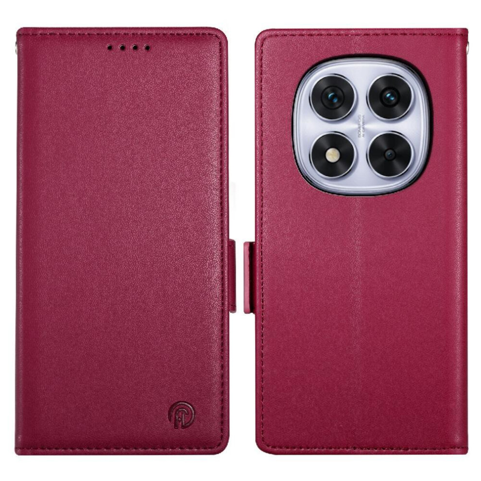 (Red) Flip Case For Xiaomi Mi Note 14 Pro 4G Business Card Slots Daily Use Flip Wallet Red 764563598144