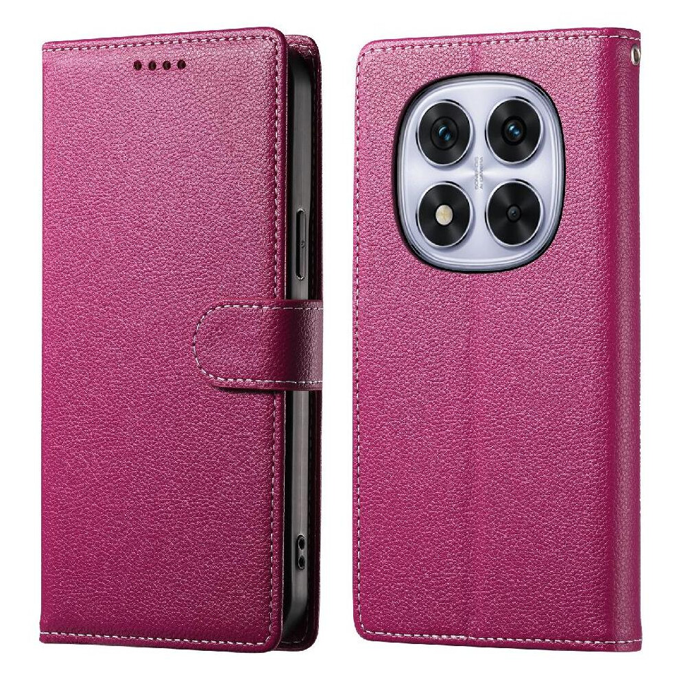 (Pink) Case For Xiaomi Redmi Note 14 Pro 4G Magnetic Closure Card Slots Daily Use Shockproof Pink 764563598298