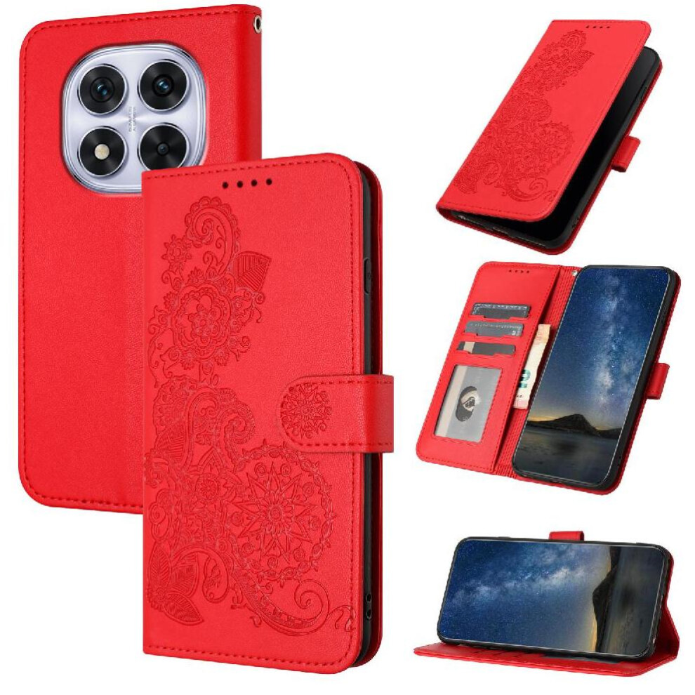 (Red) Flip Case For Xiaomi Mi Note 14 Pro 4G With Card Slot Stand Pu Leather Magnetic Closure Flip Folio Book Kickstand Protective Red 764563599004