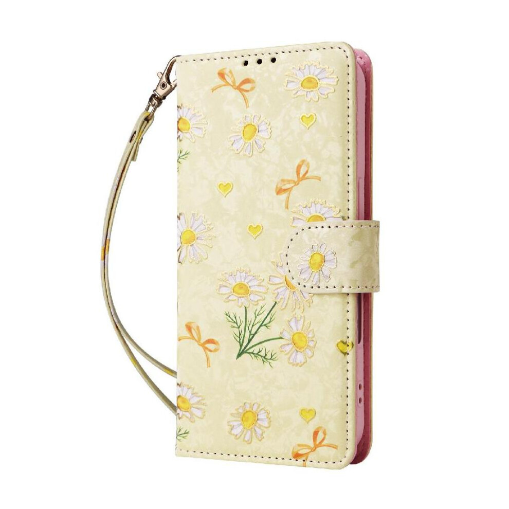 (C3 ) Wallet Phone Case For Xiaomi Redmi Note 14 5G Rfid Blocking 1 Bill Compartment 3 Card Slots Painted Flower Magnetic Closure Gold 764563599363