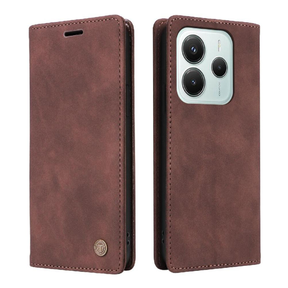 (Black) Flip Case For Xiaomi Redmi Note 14 5G Simple Business Shockproof Wallet Flip Cover Leather Case Black 764563599707