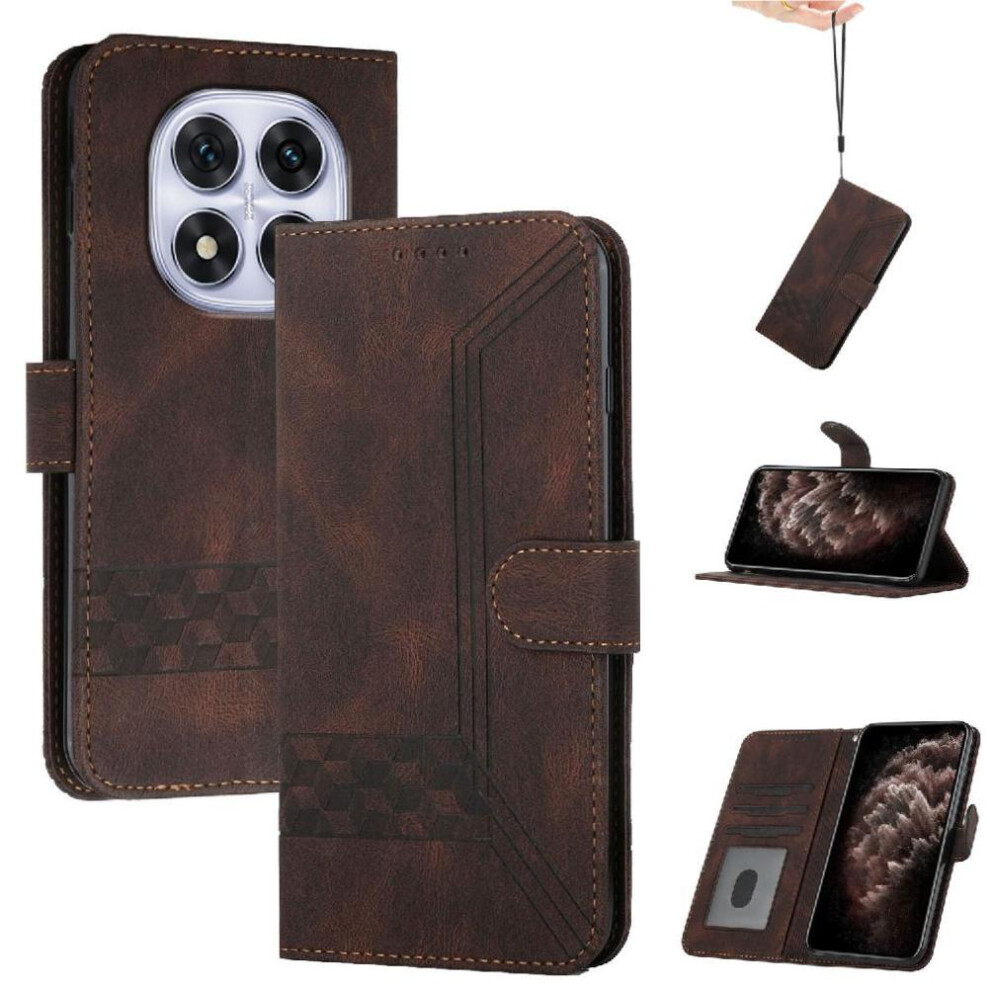 (Brown) Compatible With Xiaomi Redmi Note 14 Pro 4G Pu Leather Wallet With Handy Stand Feature Card Cover Brown 764563599769
