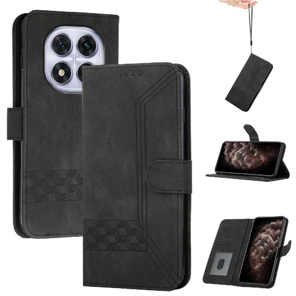 (Black) Compatible With Xiaomi Redmi Note 14 Pro 4G Pu Leather Wallet With Handy Stand Feature Card Cover Black 764563599752