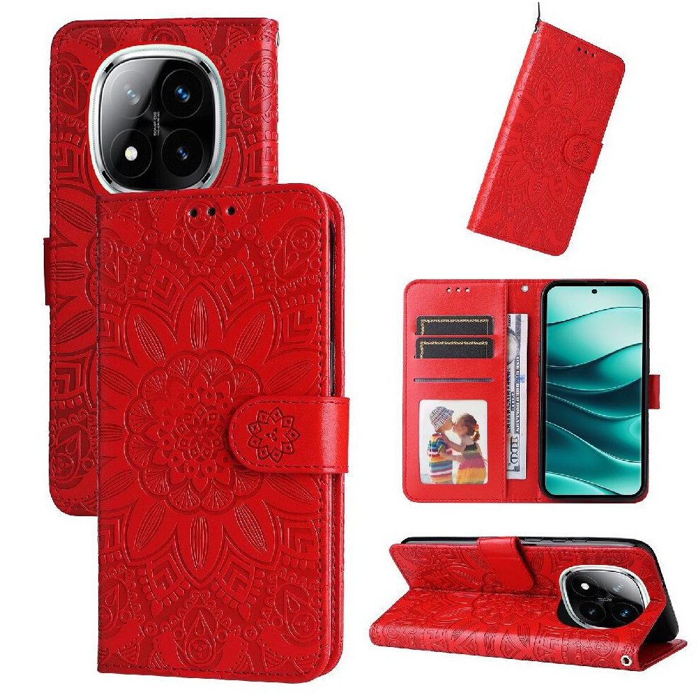 (Red) Case For Xiaomi Mi Note 14 Pro Plus 5G Protective Cover Leather Card Slots Flip Red 764563599776