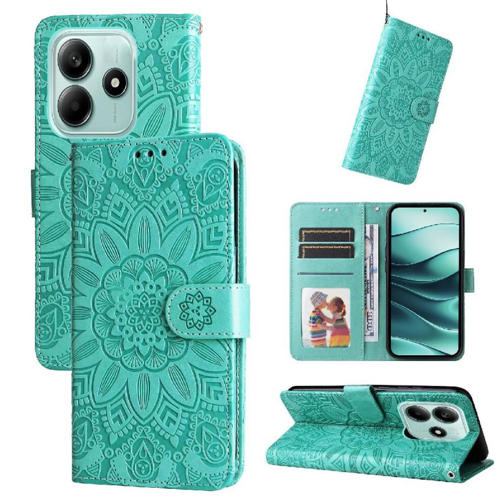 (Green) Case For Xiaomi Redmi Note 14 5G Protective Cover Leather Card Slots Flip Green 764563599905