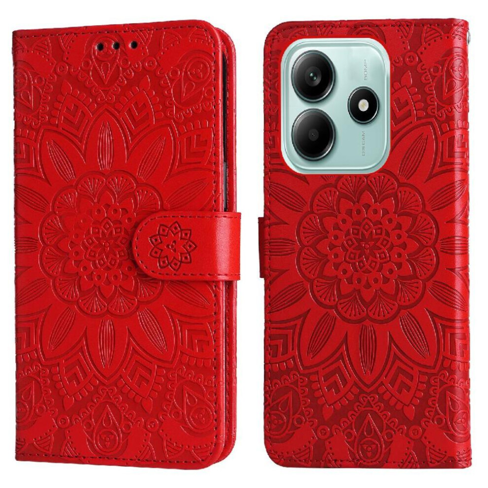 (Red) Case For Xiaomi Mi Note 14 5G Protective Cover Leather Card Slots Flip Red 764563599875