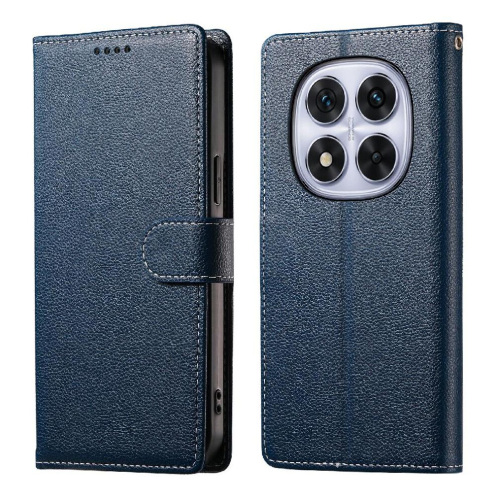 (Dark ) Case For Xiaomi Redmi Note 14 Por 5G Card Slots Shockproof Daily Use Magnetic Closure Blue 764563601073
