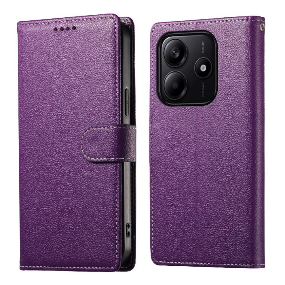 (Purple) Case For Xiaomi Redmi Note 14 5G Card Slots Shockproof Daily Use Magnetic Closure Purple 764563601097