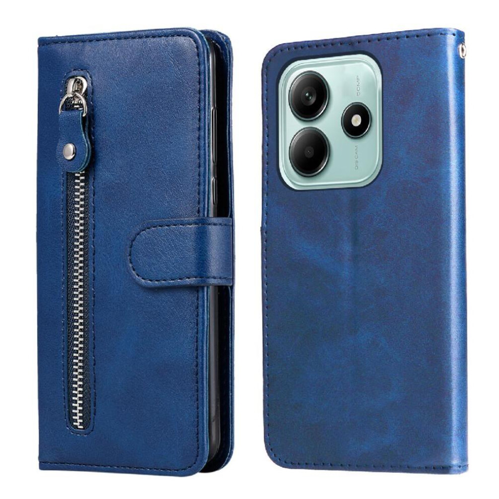 (Blue) Flip Case For Xiaomi Redmi Note 14 5G Flip Cover Precise Cutouts Magnetic Closure Card Slots Blue 764563601424