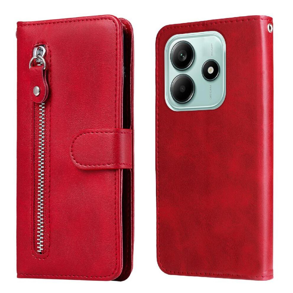 (Red) Flip Case For Xiaomi Mi Note 14 5G Flip Cover Precise Cutouts Magnetic Closure Card Slots Red 764563601400