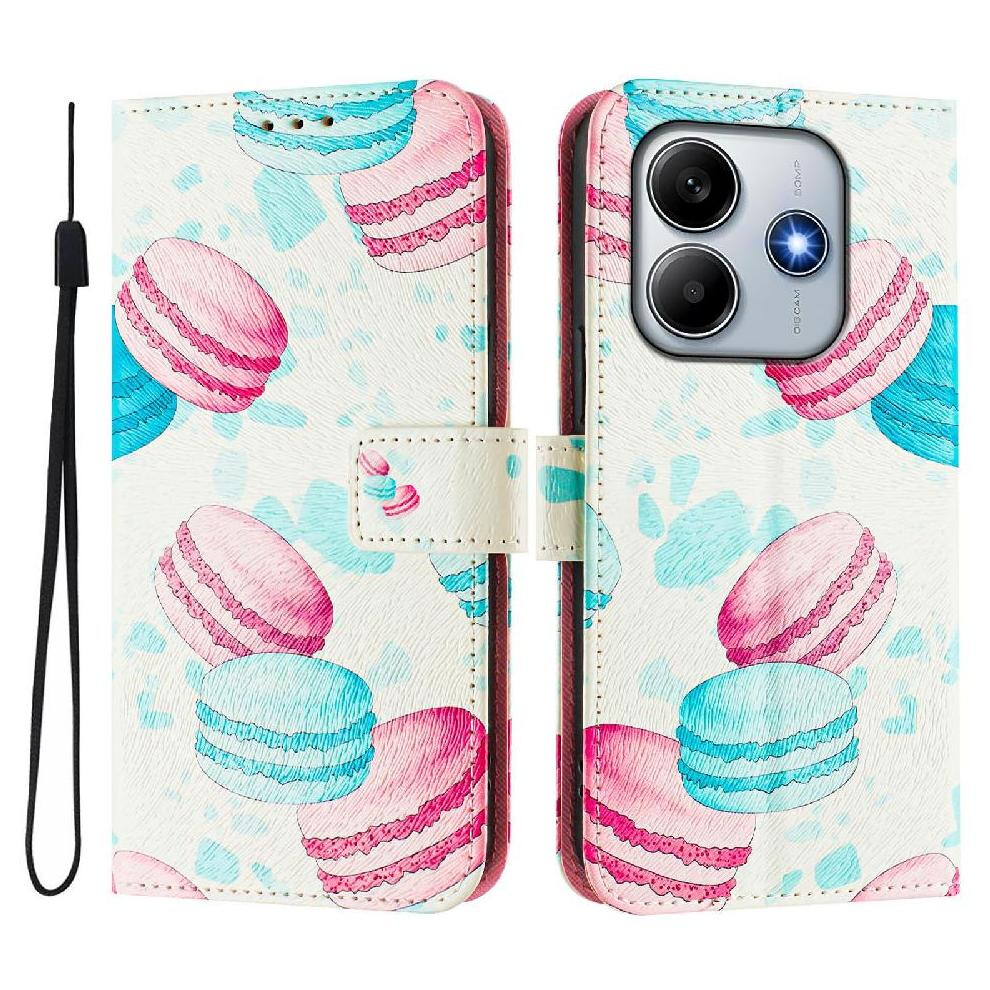(C5 ) Case For Xiaomi Redmi Note 14 5G Flip Leather Wallet Wrist Strap Pattern Magnetic Closure 764563602131
