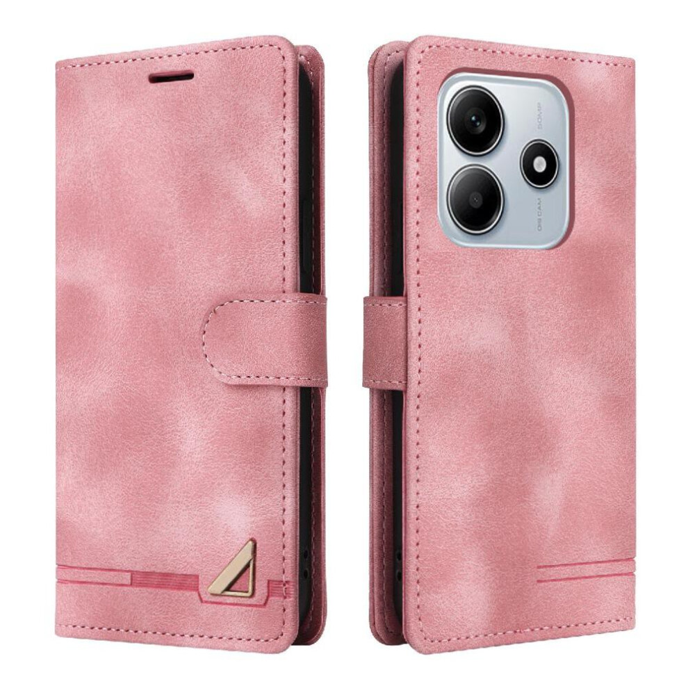 (Pink) Flip Case For Xiaomi Redmi Note 14 5G Simple Business Leather Case Flip Cover Wallet Shockproof Pink 764563602926
