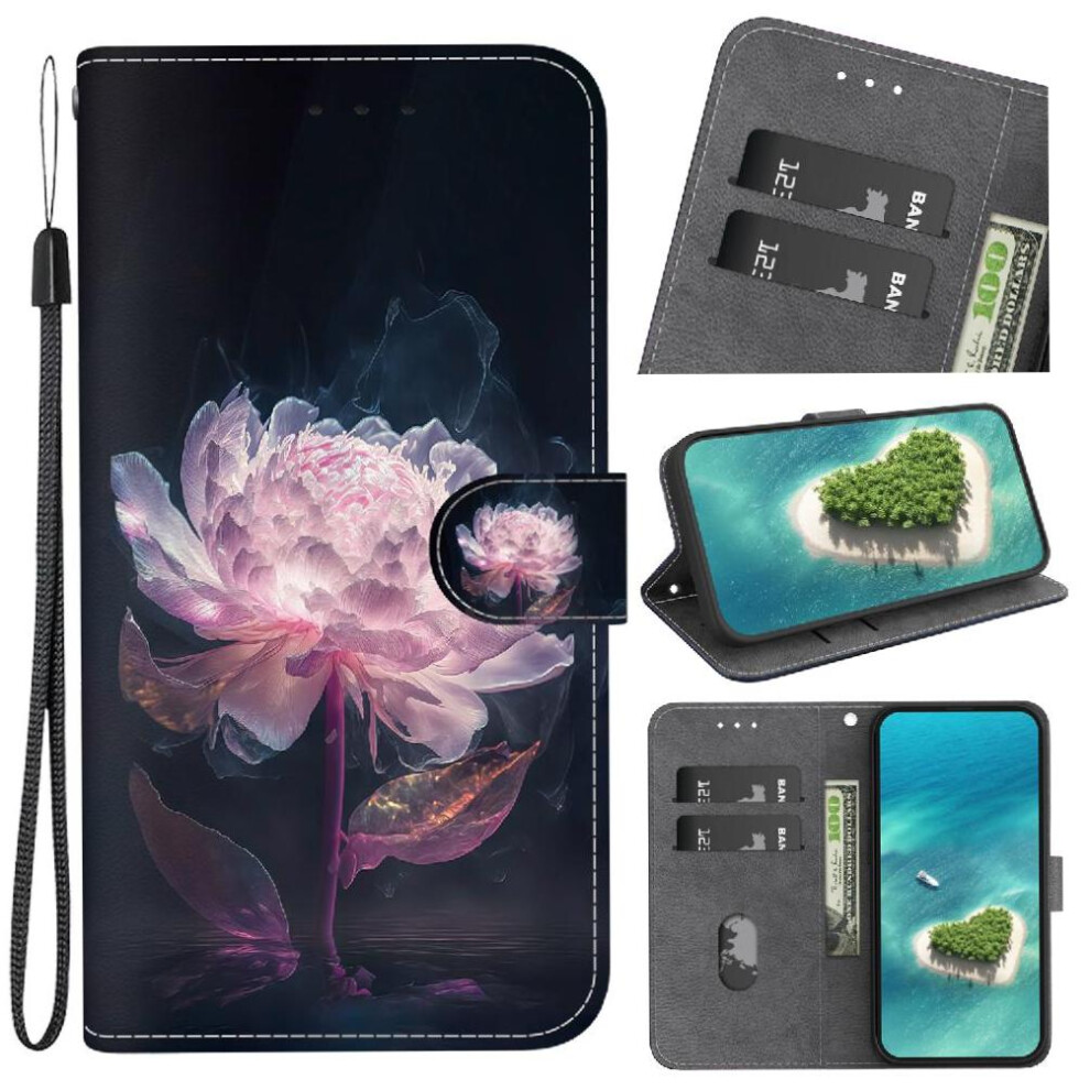 (C1 ) Flip Case For Xiaomi Redmi Note 14 Pro 5G Pu Leather Wallet Butterfly Flower Painted Magnetic Closure Card Slots 764563606290
