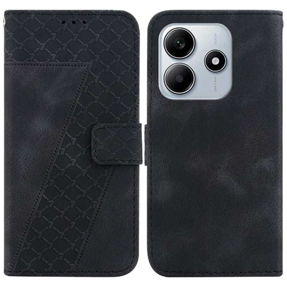 (Black) Phone Case For Xiaomi Redmi Note 14 5G Pu Leather Card Slot Function Wallet Embossed Pattern Flip Folio Cover Black 764563608188