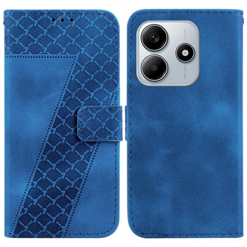 (Blue) Phone Case For Xiaomi Redmi Note 14 5G Pu Leather Card Slot Function Wallet Embossed Pattern Flip Folio Cover Blue 764563608164