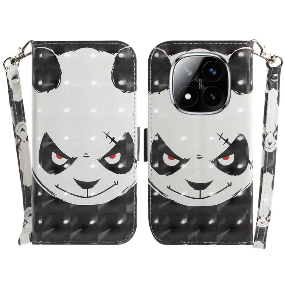 (C1 ) 3D Painted Protective Case For Xiaomi Redmi Note 14 Pro Plus 5G Wallet Pu Leather Magnetic Closure Lanyard Card Slots 764563608195