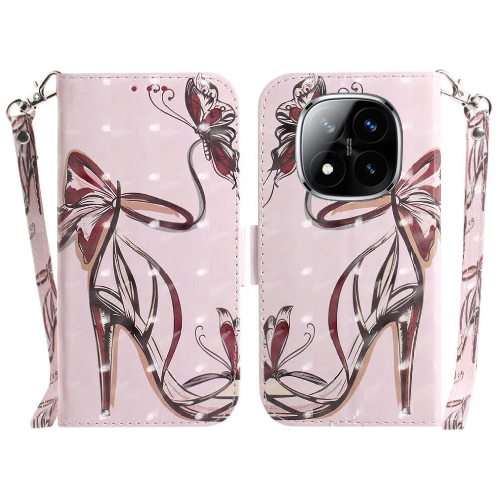 (C6) 3D Painted Protective Case For Xiaomi Redmi Note 14 Pro Plus 5G Wallet Pu Leather Magnetic Closure Lanyard Card Slots 764563608249