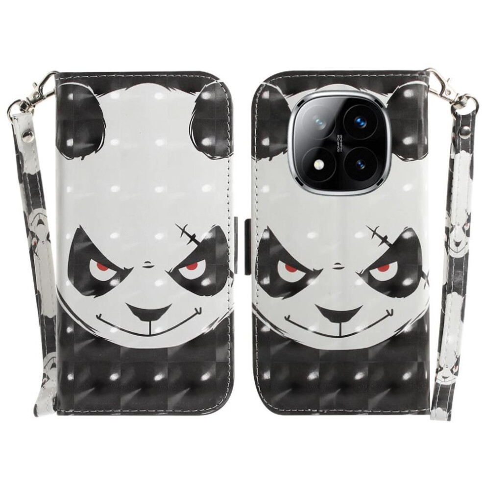 (C1 ) 3D Painted Protective Case For Xiaomi Redmi Note 14 Pro 5G Wallet Pu Leather Card Slots Magnetic Closure Lanyard 764563608317