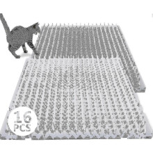 (As show, One size) 16 Pack Cat Repellent Outdoor Scat Mat Cats Dogs Plastic Mats With Spikes Clear Spiked Deterrent Training Pet Mat Cat Repellent Mats-hy