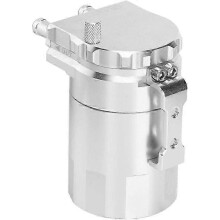 (As show, One size) Silver Aluminum Engine Oil Catch Reservoir Kit Vent Box Modification Accessories - Oil Catch Tank