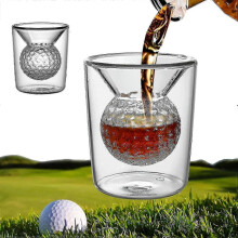 (As show, One size) 2 Pack Golf Whiskey Glasses, Golf Gifts For Mens Golfers, Whiskey Glass With Embedded Golf Ball, Bar Drinking Wine Glass -GSL