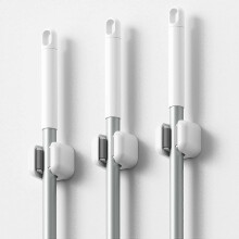 (As show, One size) Wall Mounted Broom and Mop Holder Set of 3 Space Saving Kitchen Bathroom Garage Garden Office