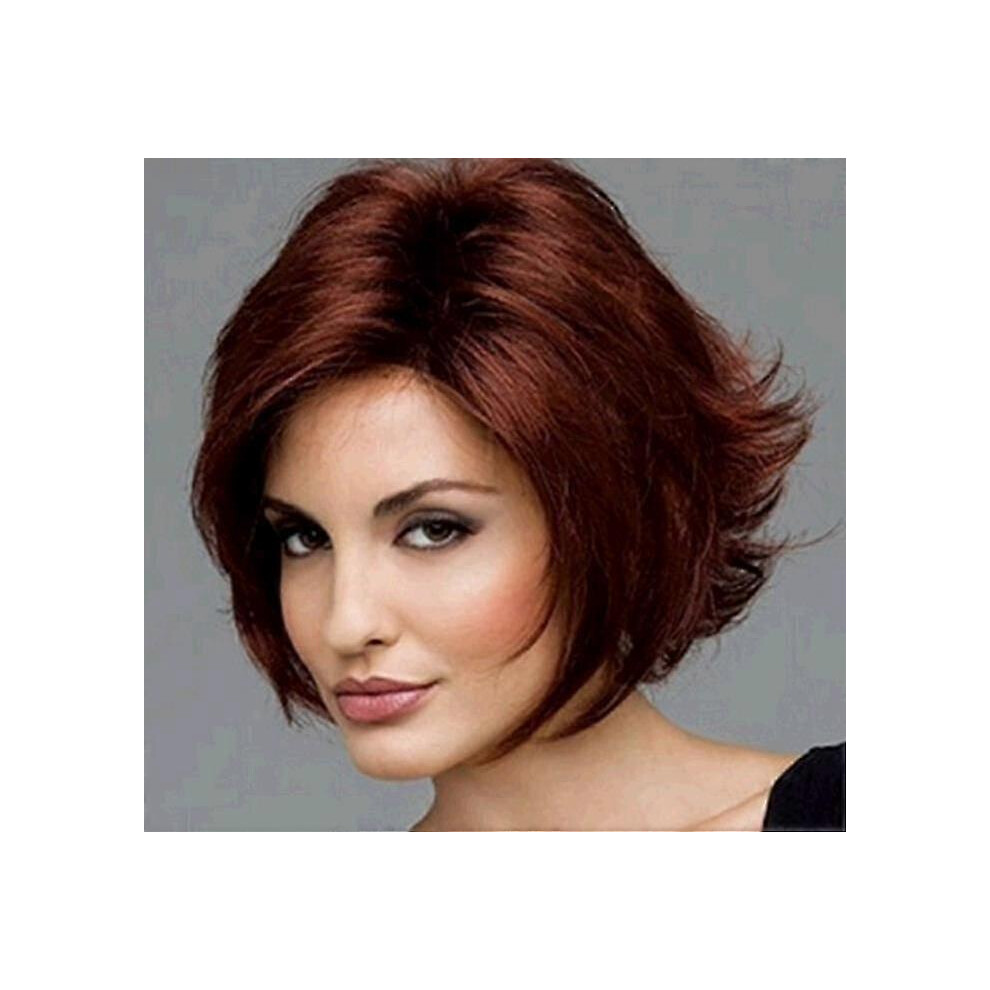 Kikidex Unisex (As Show, One Size) Lady Sloping Bangs Short Straight Wig