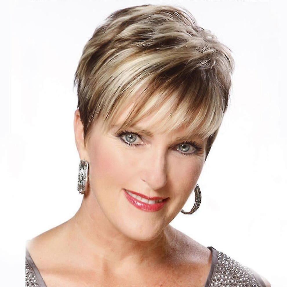 Kikidex Unisex (As Show, One Size) Slant Bang Short Straight Wig For Women