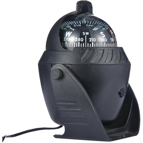 (As show, One size) 1pc Compass For Car Dashboard,black Mini Adjustable Car Compass Ball | Easy To Install Mini Adjustable Compass (d-4-)