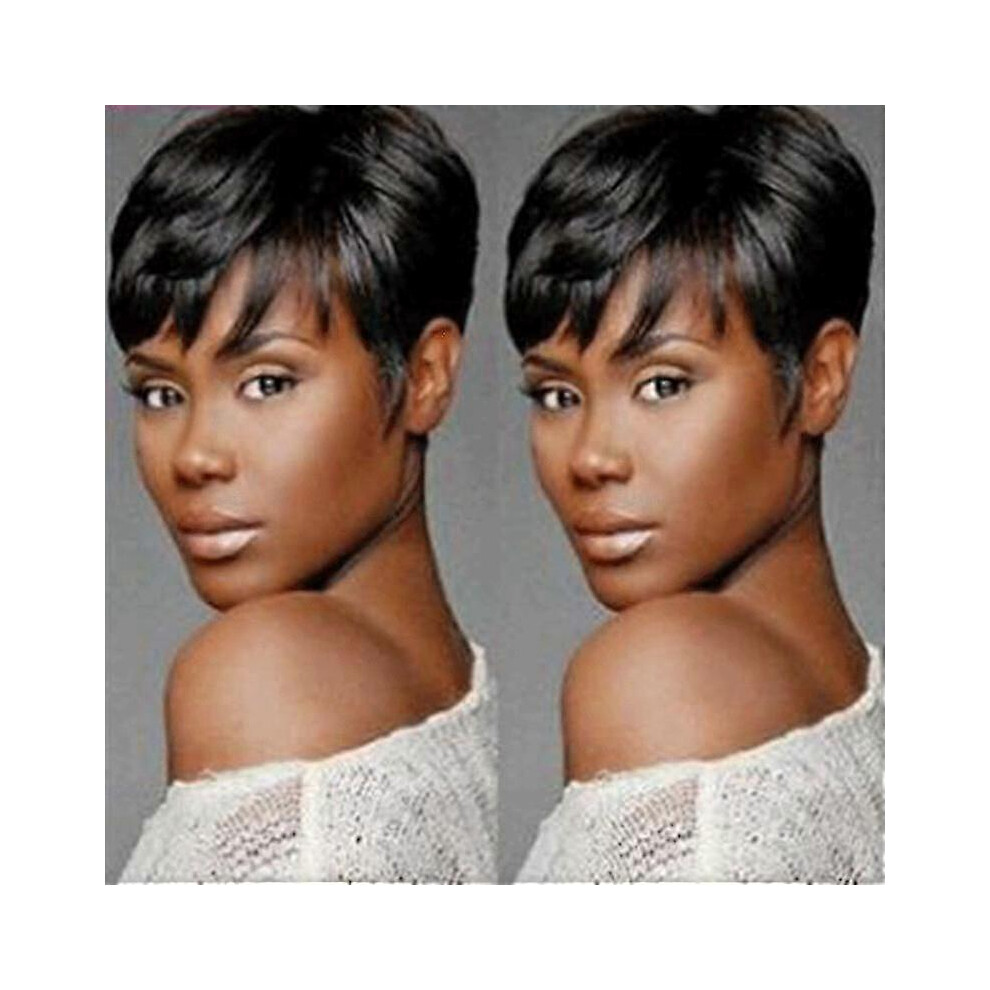 Kikidex (As Show, One Size) Woman Fluffy Short Straight Style Wig